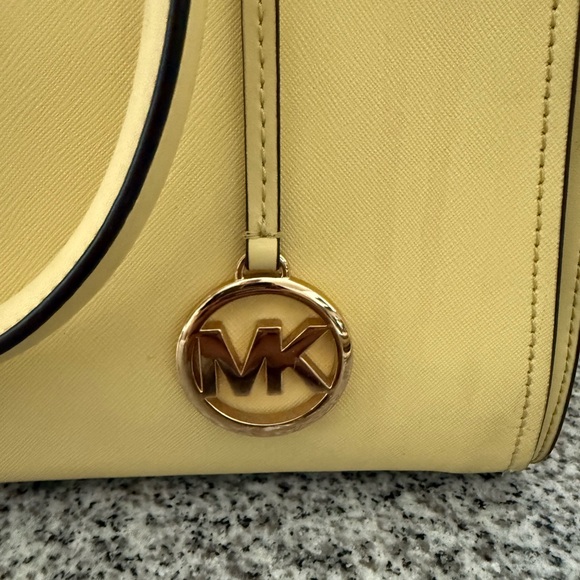 MICHAEL KORS Pale Yellow Saffiano Leather Satchel - Picture 2 of 7